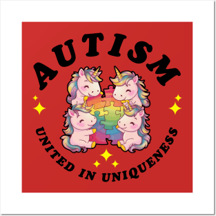 Autism awareness unicorn Posters and Art